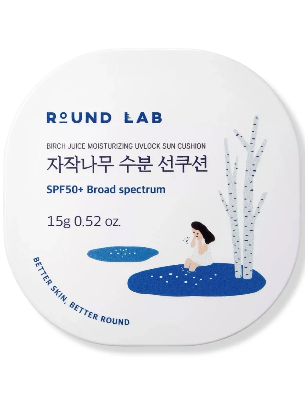 Birch Juice Moisturizing Sun Cushion SPF50+ - White and Blue